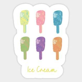 Girls Tshirt for Summer with Ice Cream Illustration Sticker